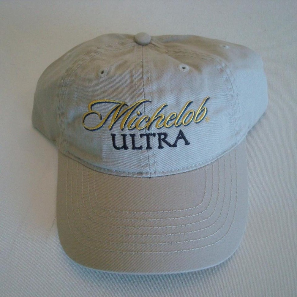 MICHELOB ULTRA KHAKI BEER HAT CAP VINTAGE 00S Y2K X1